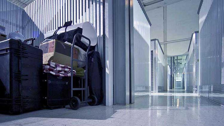 Interior of a storage rental facility.