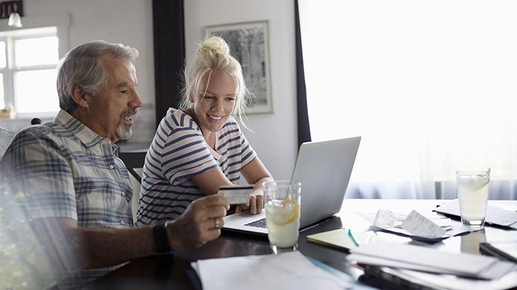 A couple is reviewing online security.